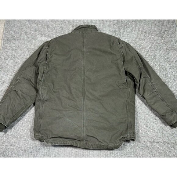 Gravel Gear Coat Mens Large Green Canvas Chore Workwear Grunge Stained‎ - Picture 2 of 15